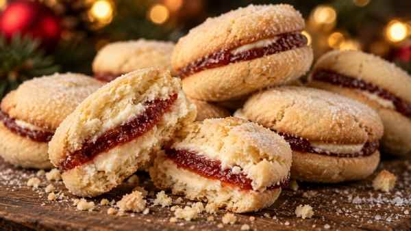 Biscoitos Sanduíche de Especiarias com Goiabada e Creme de Queijo