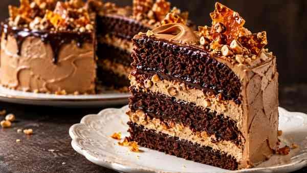 Torta de Chocolate, Café e Praliné de Amendoim