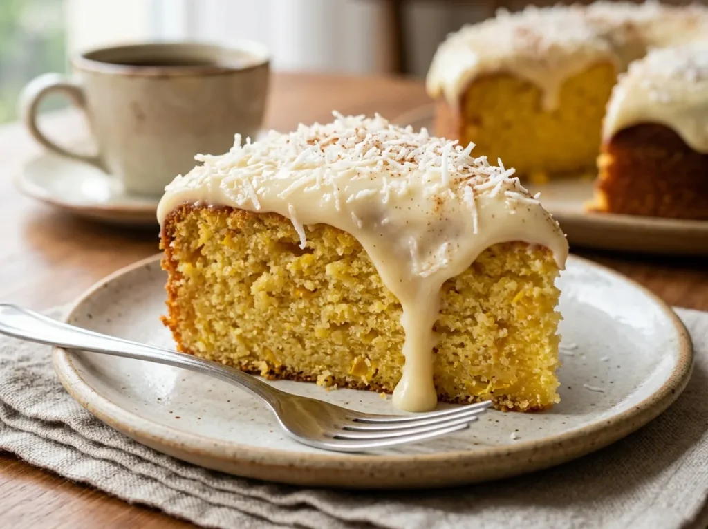 Bolo de Milho com Cobertura Cremosa