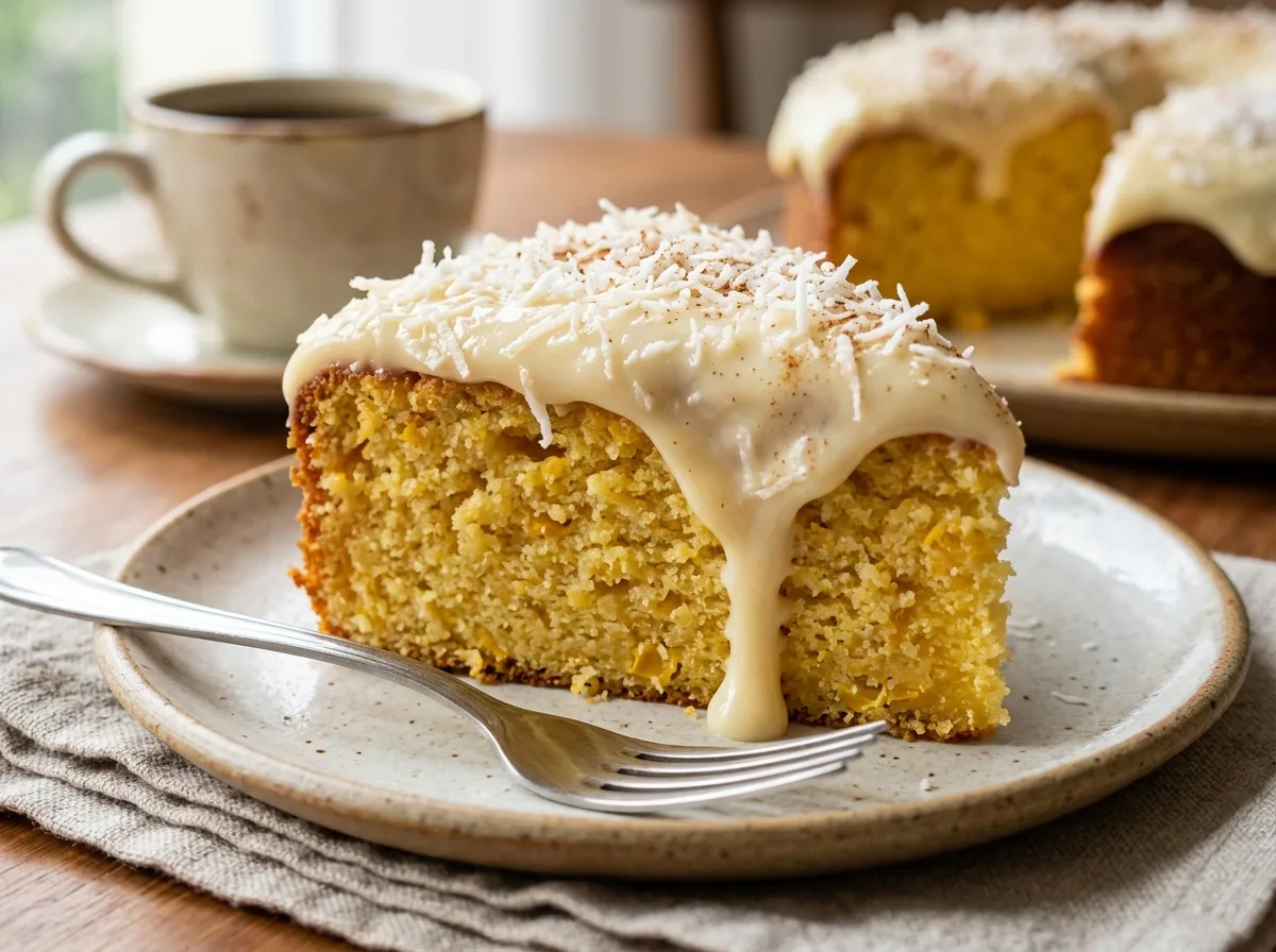 Bolo de Milho com Cobertura Cremosa