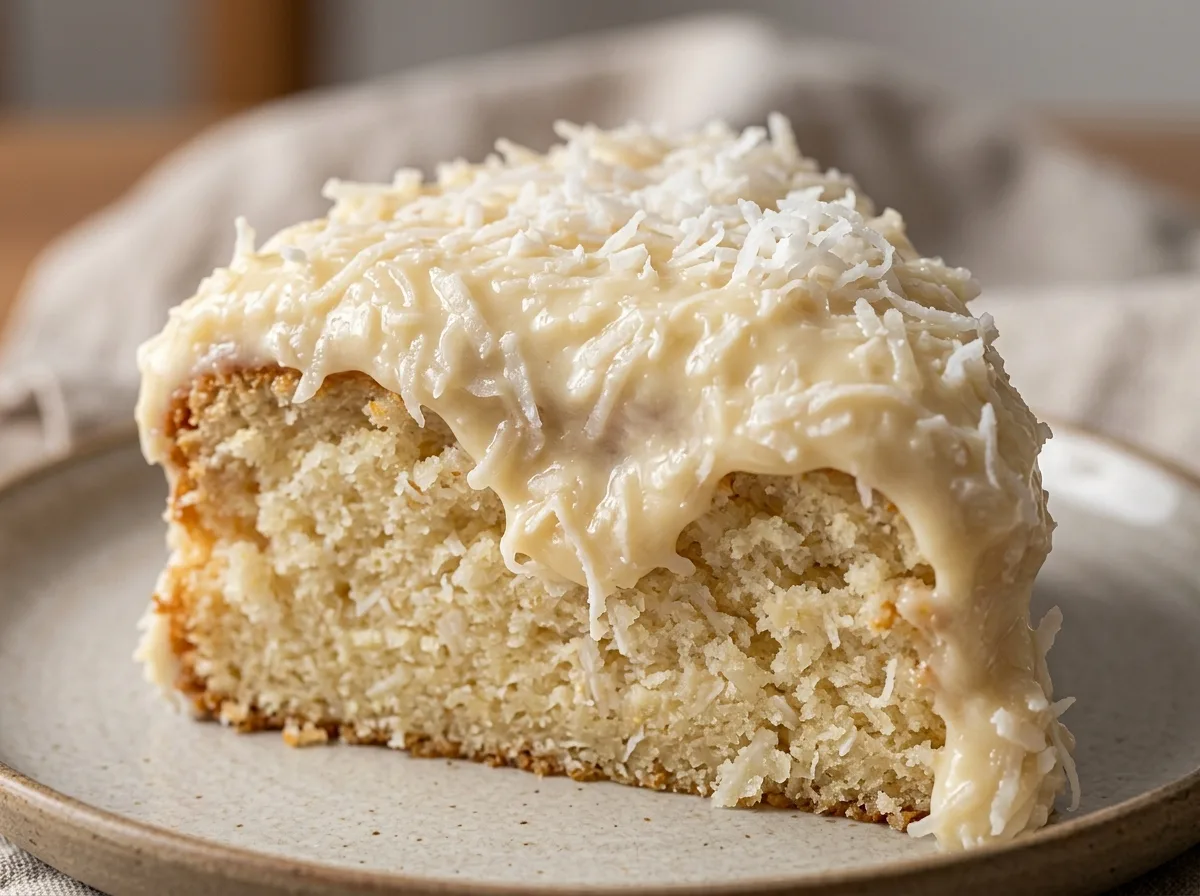 Bolo de Coco com Cobertura Cremosa