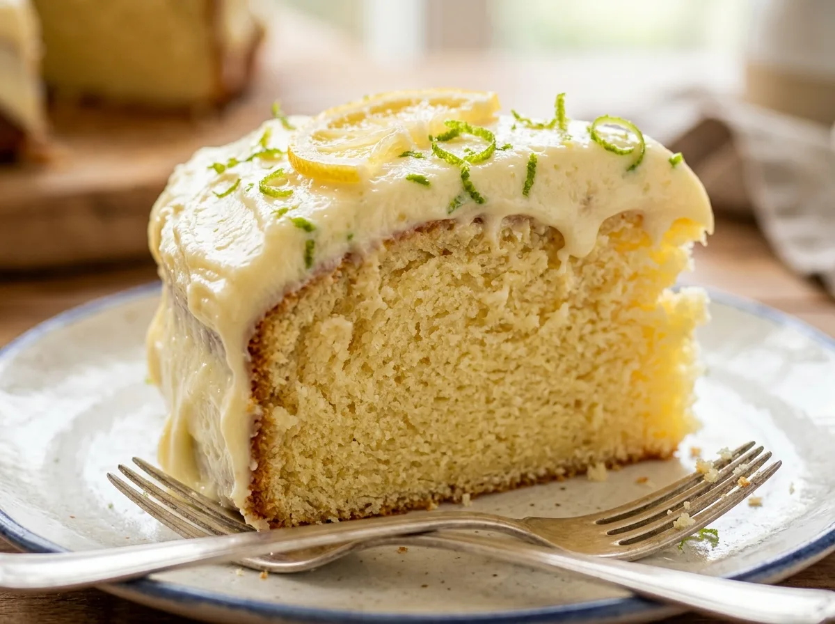 Bolo de Limão com Cobertura Cremosa
