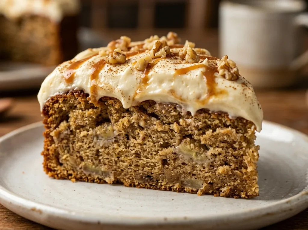Bolo de Banana com Cobertura Cremosa