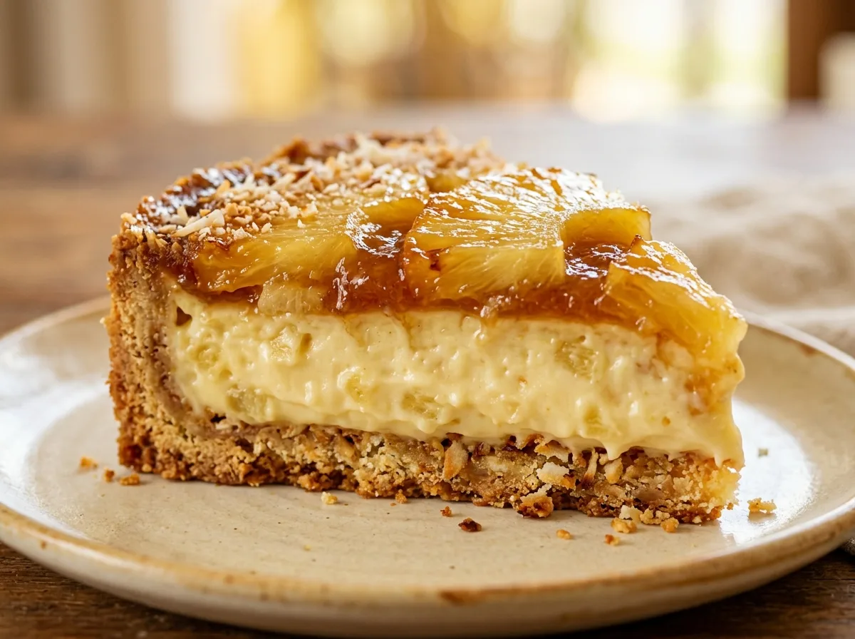 Torta de Abacaxi com Base Crocante