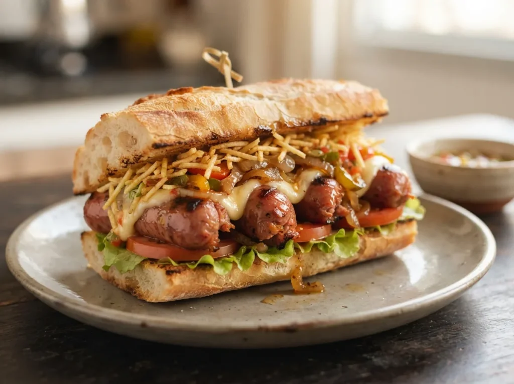 Sanduíche de Linguiça Completo