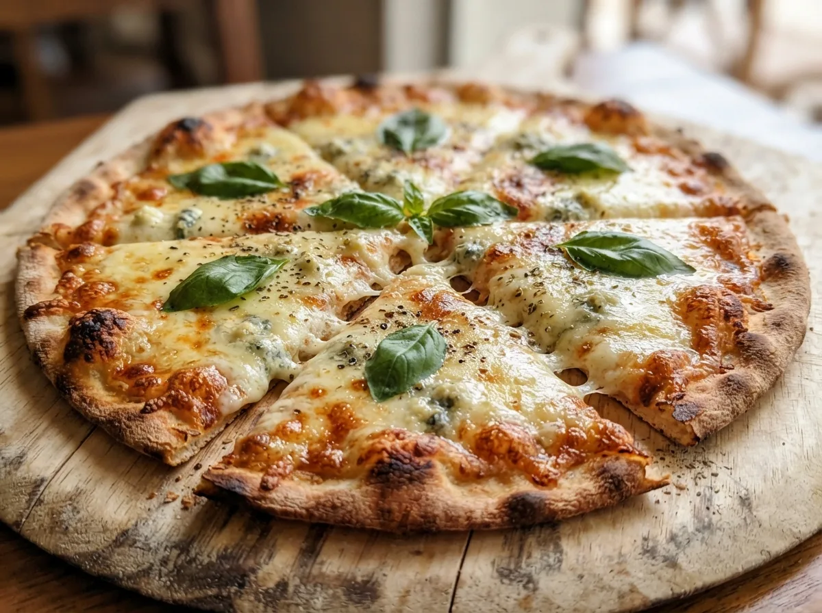 Pizza de Quatro Queijos de Massa Fina