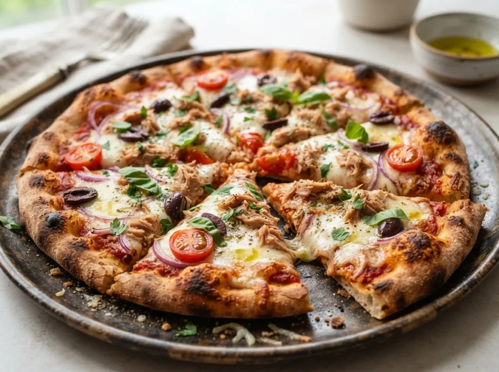 Pizza de Atum de Massa Fina