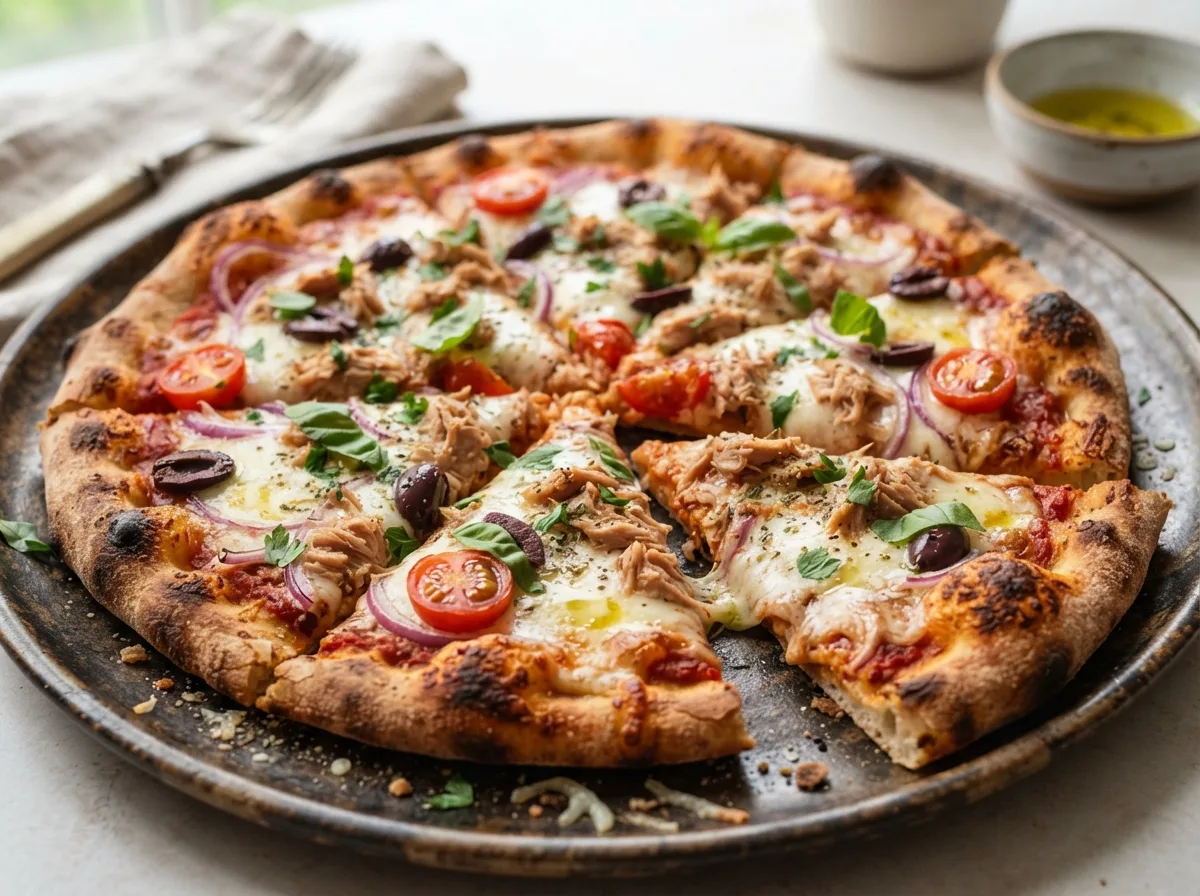 Pizza de Atum de Massa Fina