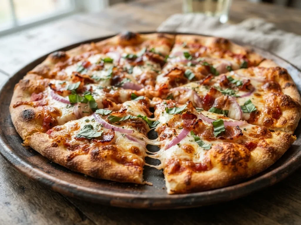 Pizza de Bacon de Massa Fina