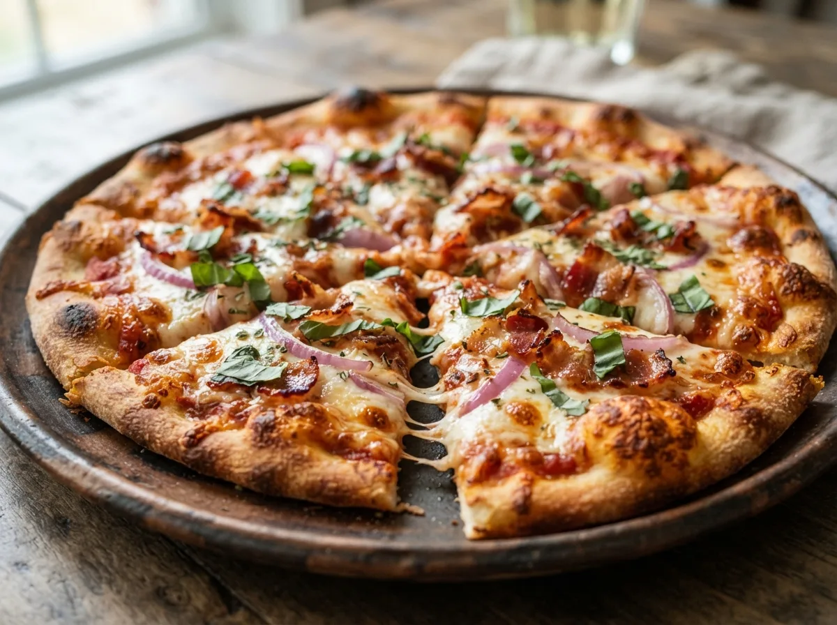 Pizza de Bacon de Massa Fina