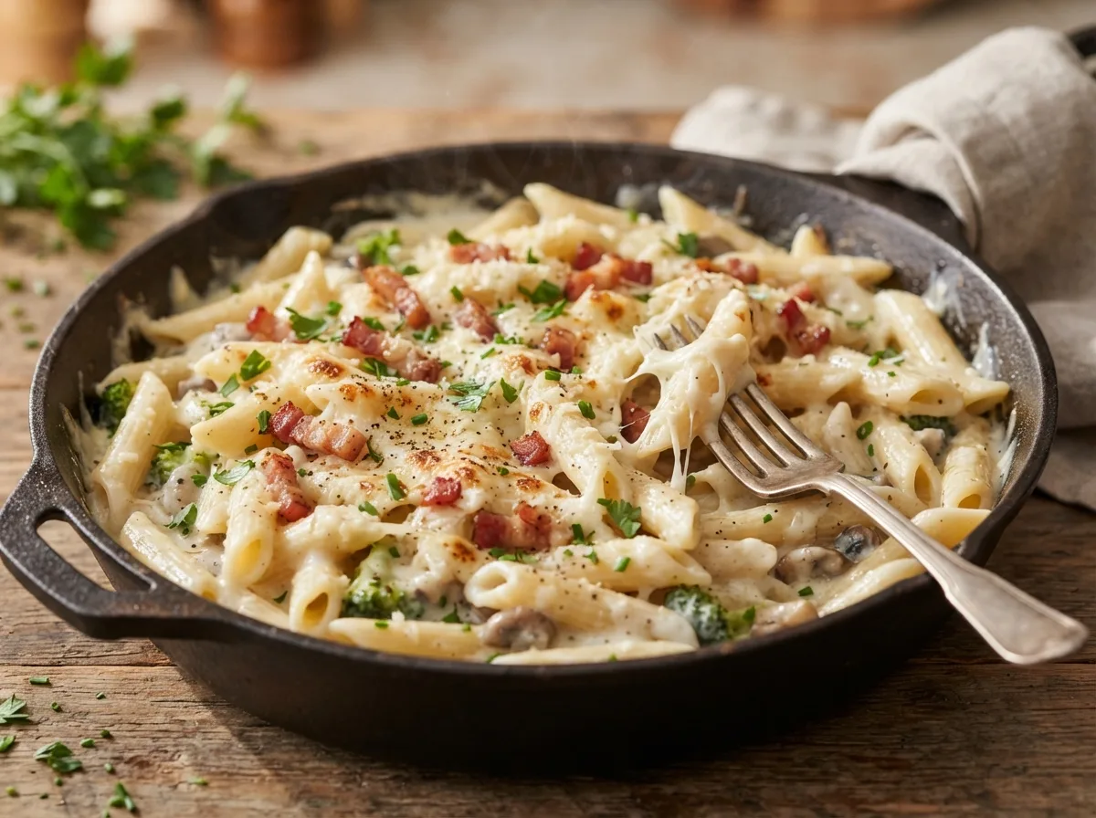 Macarrão ao Molho Branco em Uma Panela Só