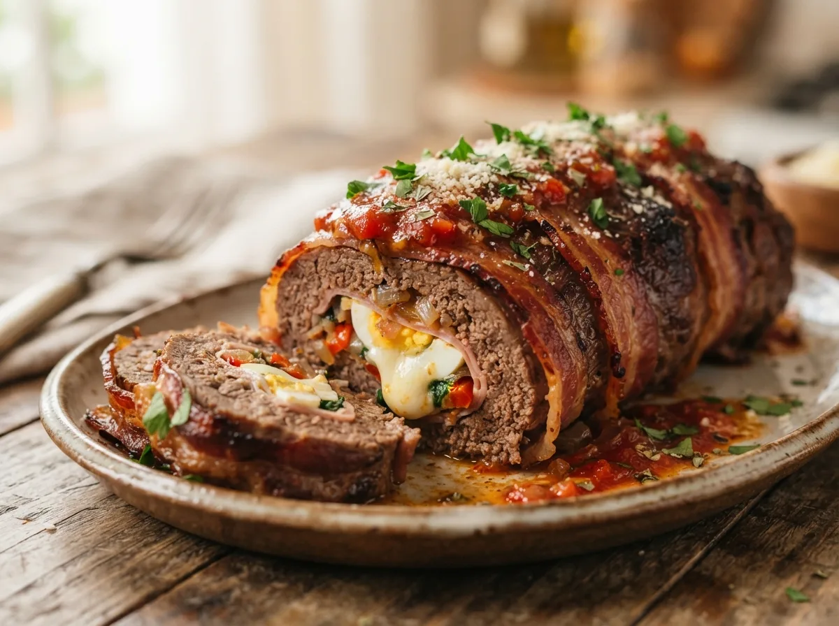 Rocambole de Carne Moída Assada