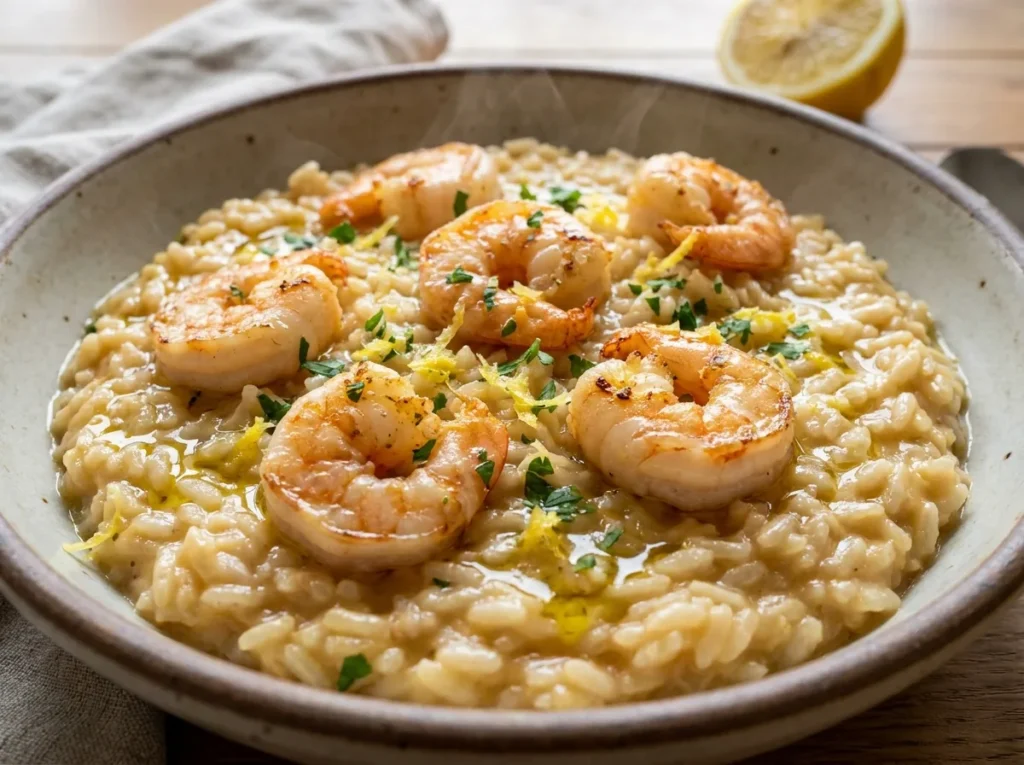 Risoto de Camarão com Toque de Limão