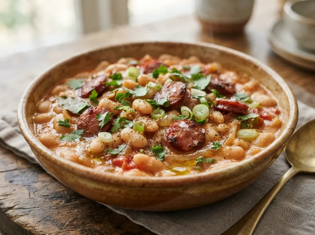 Feijão Branco com Linguiça Cremoso