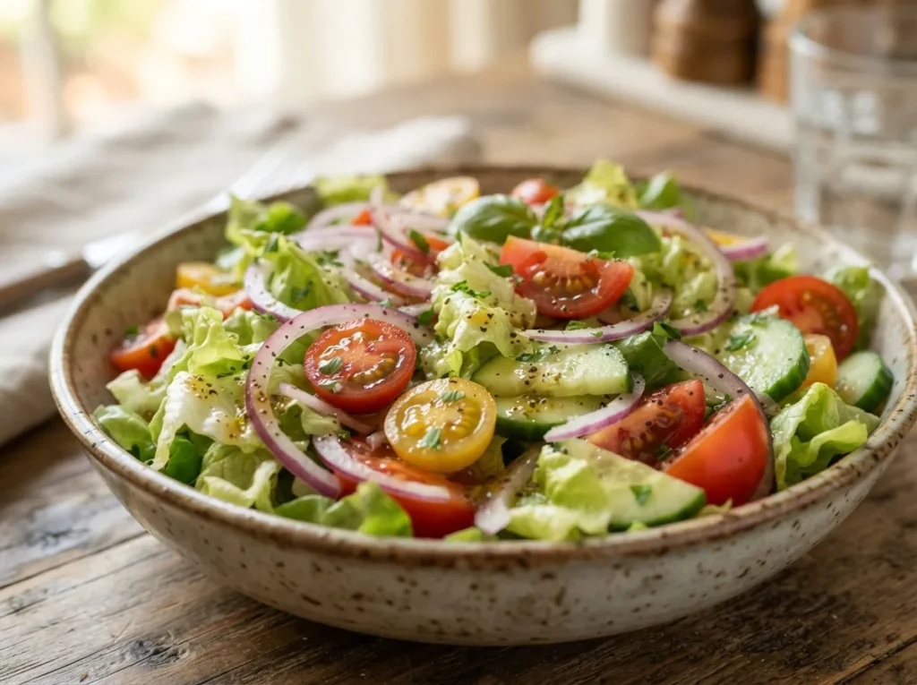 Salada de Alface e Tomate Refrescante