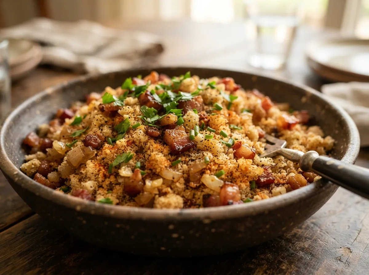 Farofa de Bacon para Almoço em Família