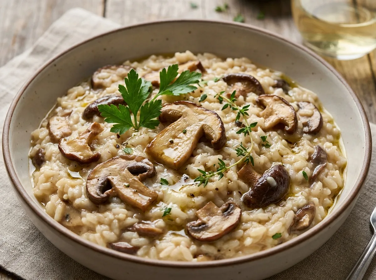 Risoto de Cogumelos Rica em Sabor