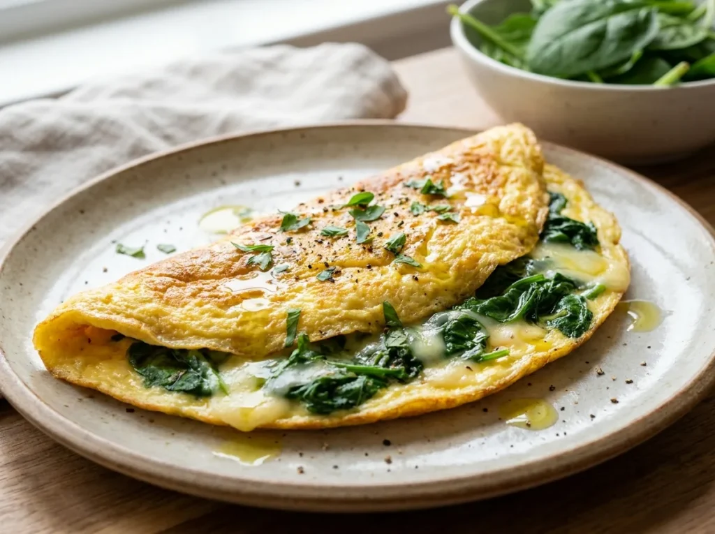 Omelete de Espinafre Leve