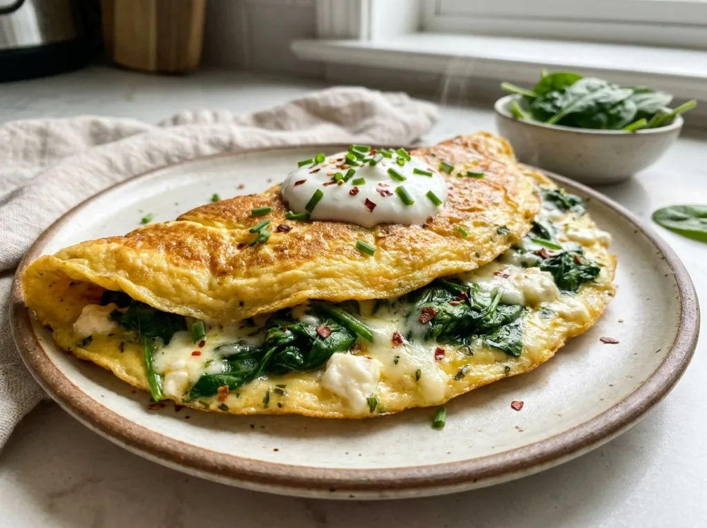 Omelete de Espinafre Proteica