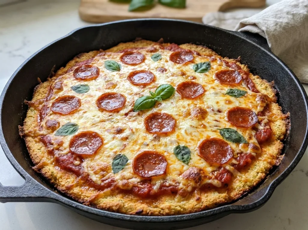 Pizza de Frigideira Low Carb de Preparo Rápido