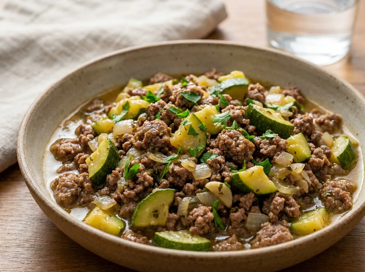 Carne Moída com Abobrinha Leve