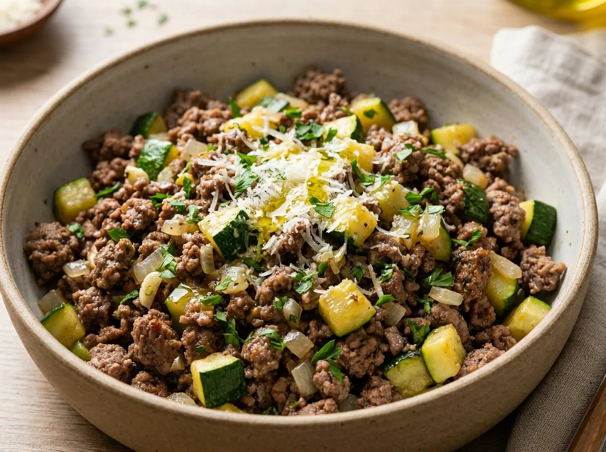 Carne Moída com Abobrinha de Preparo Rápido