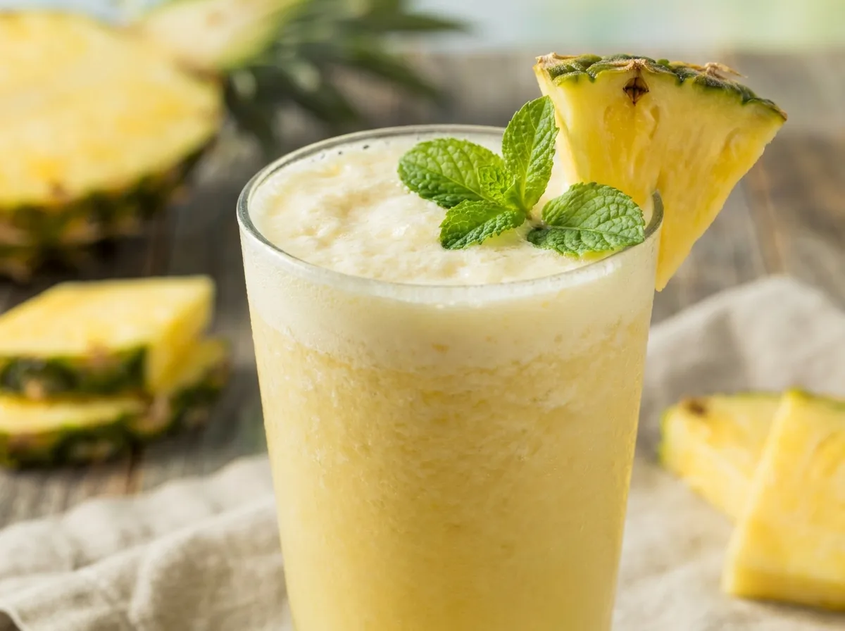Suco de Abacaxi com Hortelã Cremosa