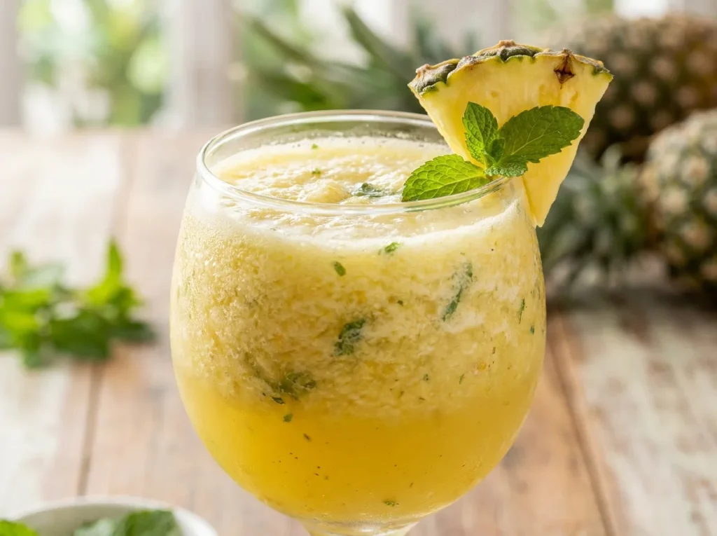 Suco de Abacaxi com Hortelã sem Açúcar Refinado