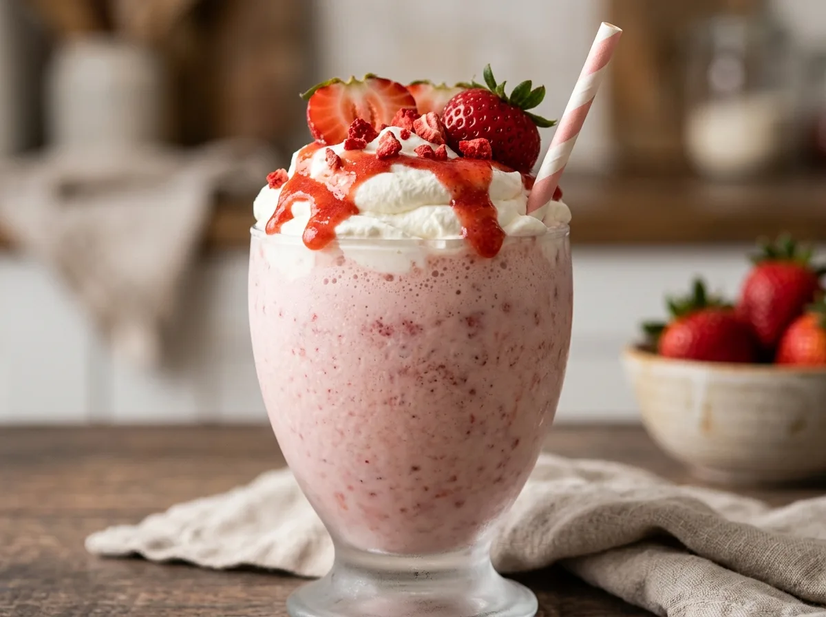 Milk-shake de Morango sem Açúcar Refinado