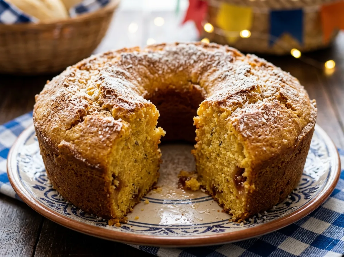 Bolo de Fubá para Arraiá