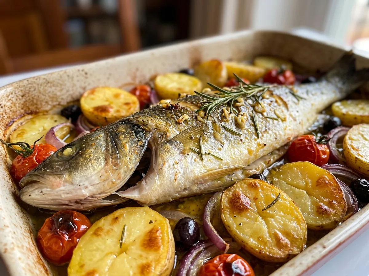 Peixe Assado com Batatas de Família