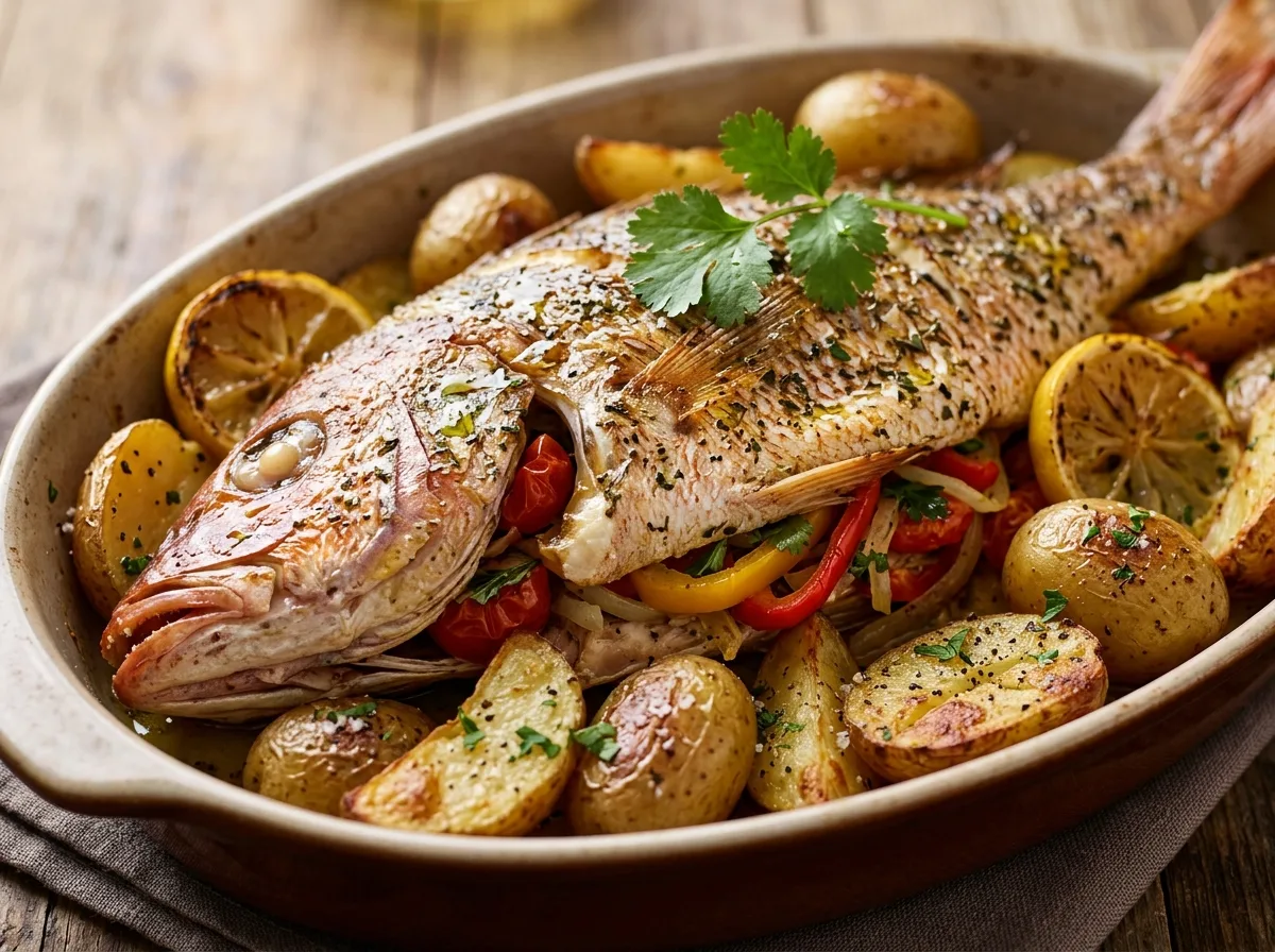 Peixe Assado com Batatas para Celebrar