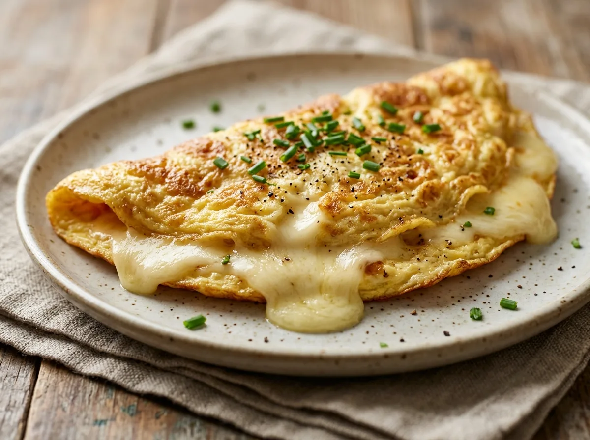 Omelete Rápido de Queijo com Poucos Ingredientes