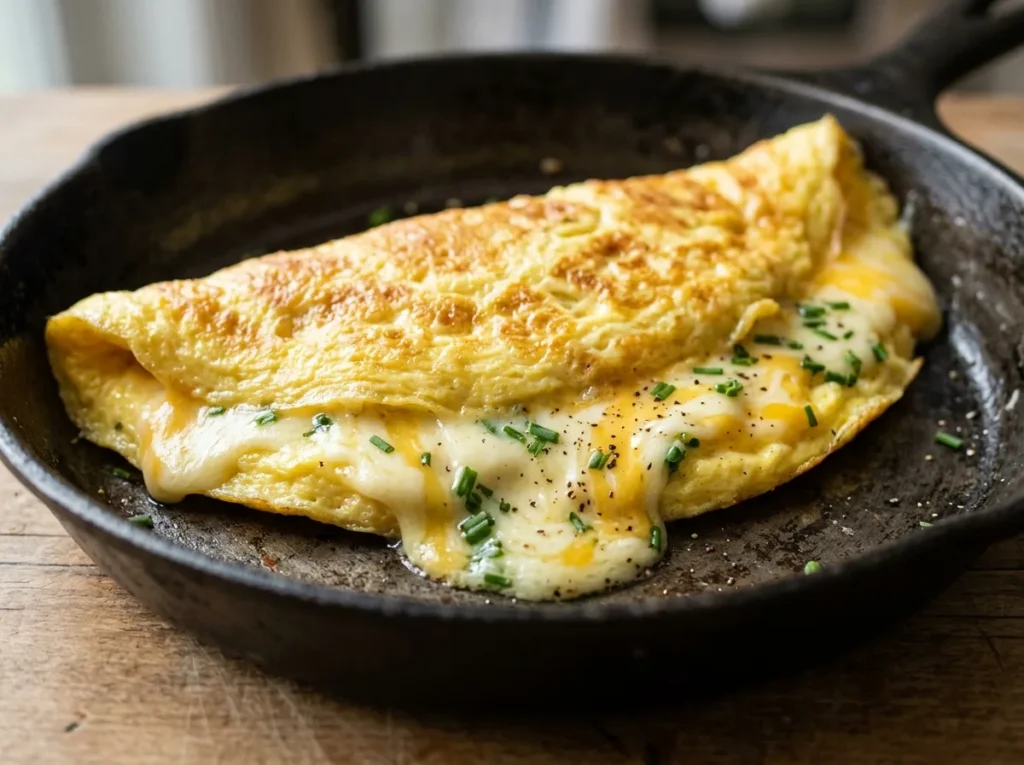 Omelete Rápido de Queijo em Uma Panela Só