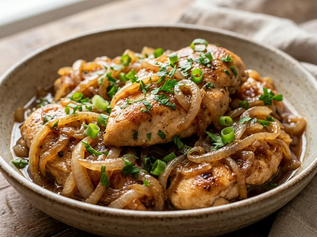 Frango Acebolado de 10 Minutos