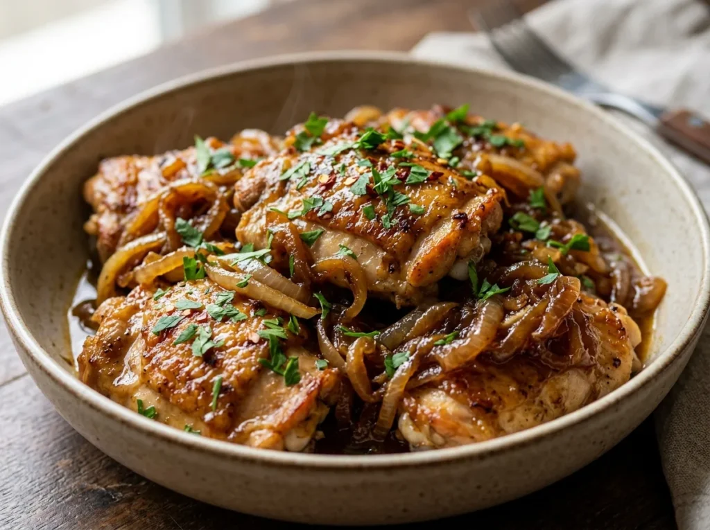 Frango Acebolado com Poucos Ingredientes