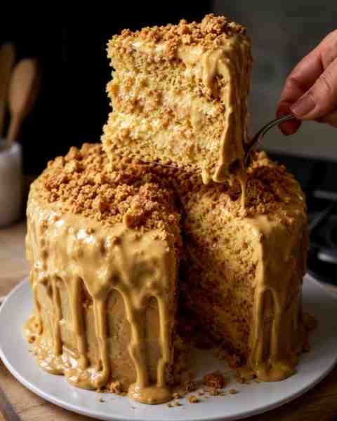 Bolo de Paçoca Superfofinho com Cobertura Cremosa