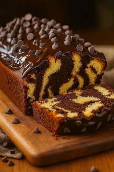 Bolo Mesclado com Cobertura de Chocolate Bom