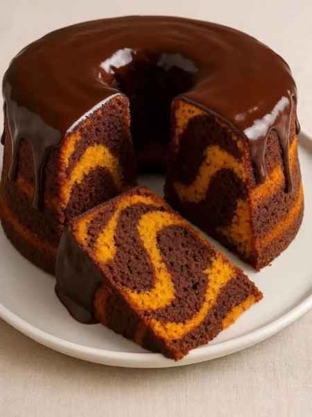 Bolo Mesclado de Cenoura com Chocolate Fácil