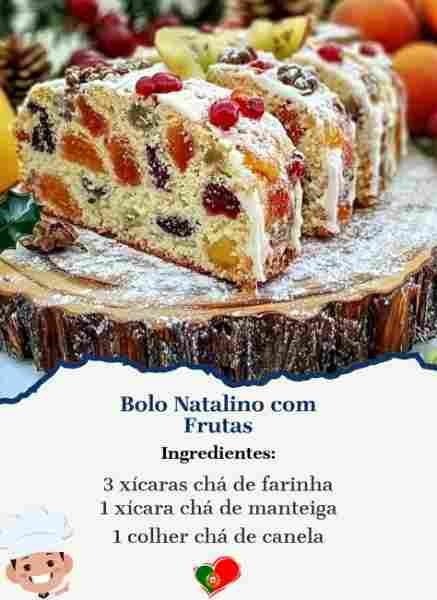 Bolo Natalino com Frutas