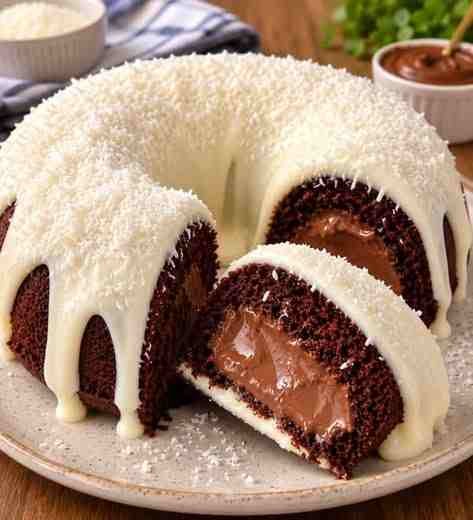 Bolo Vulcão de Chocolate com Leite Ninho