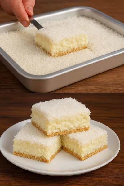 Bolo de coco gelado simples bem molhadinho