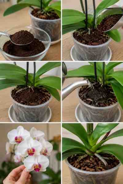 Borra de Café nas Orquídeas
