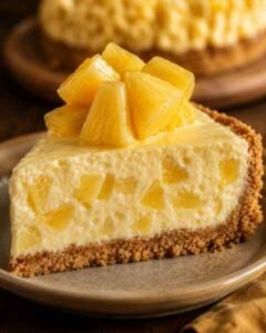 Cheesecake de Ananás pronto para servir
