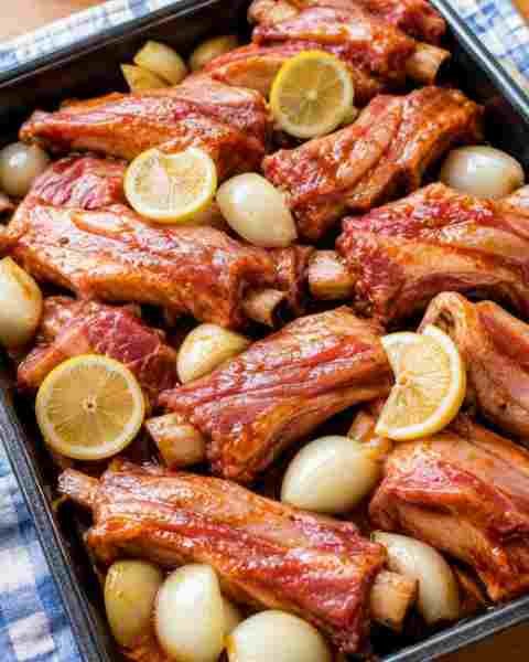 Costelinha de Porco no Forno Simples pronto para servir