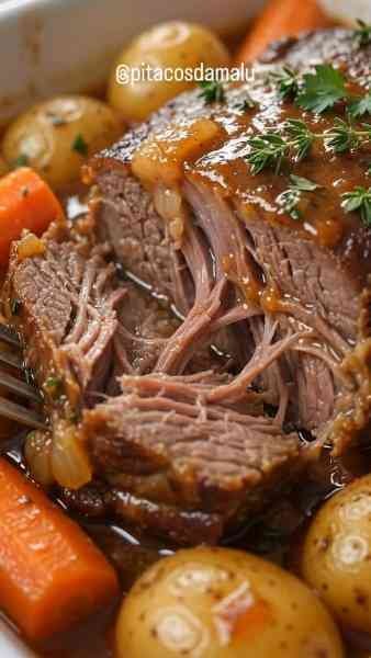 Carne de Panela com Batatas e Cenoura pronto para servir