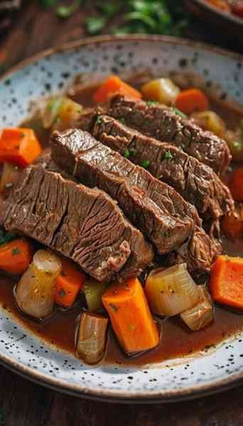 Carne de Panela com Cenoura e Cebola pronto para servir