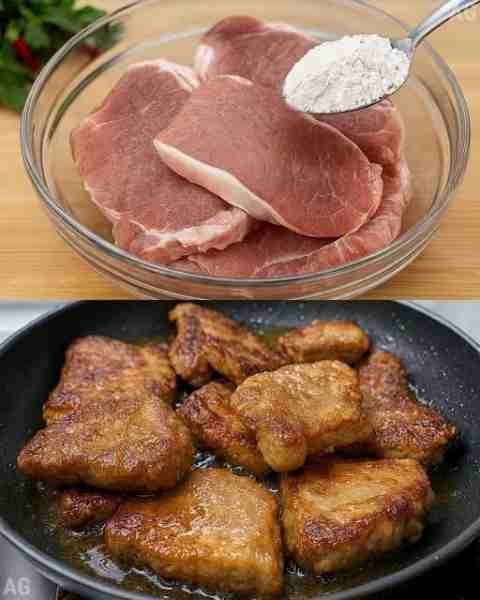 Carne de Porco Super Macia e Dourada pronto para servir