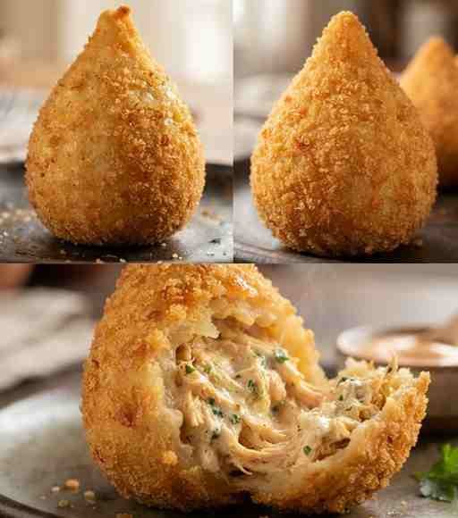 Coxinha Cremosa de Frango pronto para servir