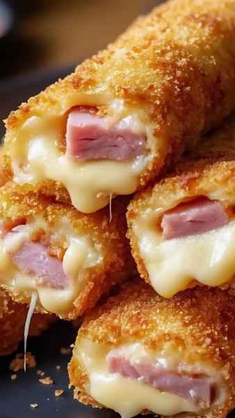Enroladinho Crocante de Presunto e Queijo pronto para servir